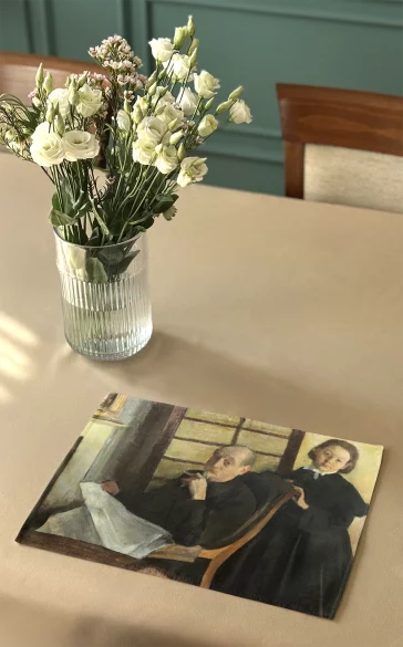 Podkładka na stół Henri Degas i jego siostrzenica Lucie Degas Edgar Degas