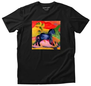 Koszulka z naszywką Mały niebieski koń Franz Marc
