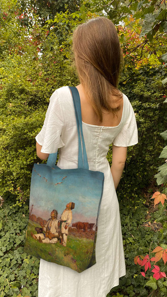 Torba na ramię shopper Bociany Józef Chełmoński