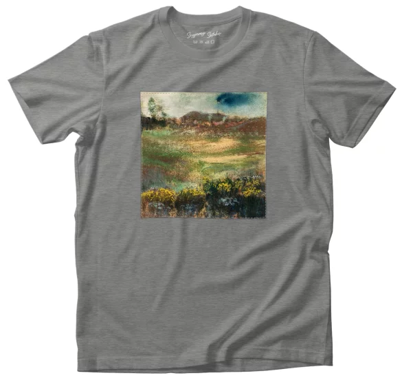 Koszulka z naszywką Krajobraz z kominami Edgar Degas