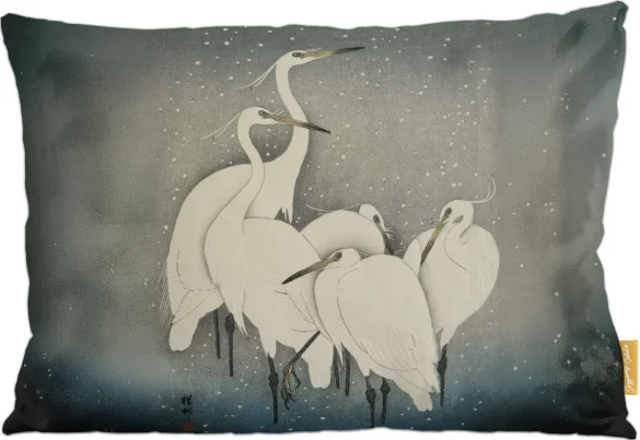 Poduszka Grupa czapli Ohara Koson