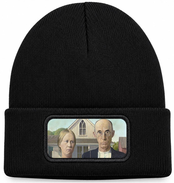 Czapka zimowa American Gothic Grant Wood – czarna