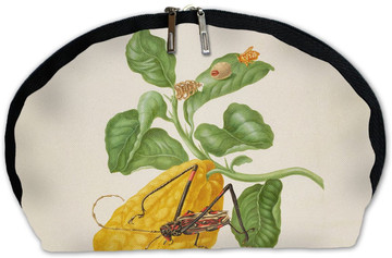 Kosmetyczka Cytryna z gąsienicą małpy i chrząszczem harlekin Maria Sibylla Merian