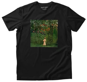 Koszulka z naszywką Woman Walking in an Exotic Forest Henri Rousseau