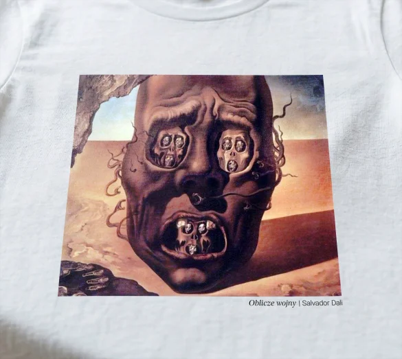 Koszulka z nadrukiem Oblicze wojny Salvador Dali
