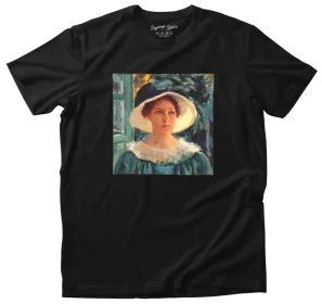 Koszulka z naszywką Młoda kobieta w ogrodzie Mary Cassatt