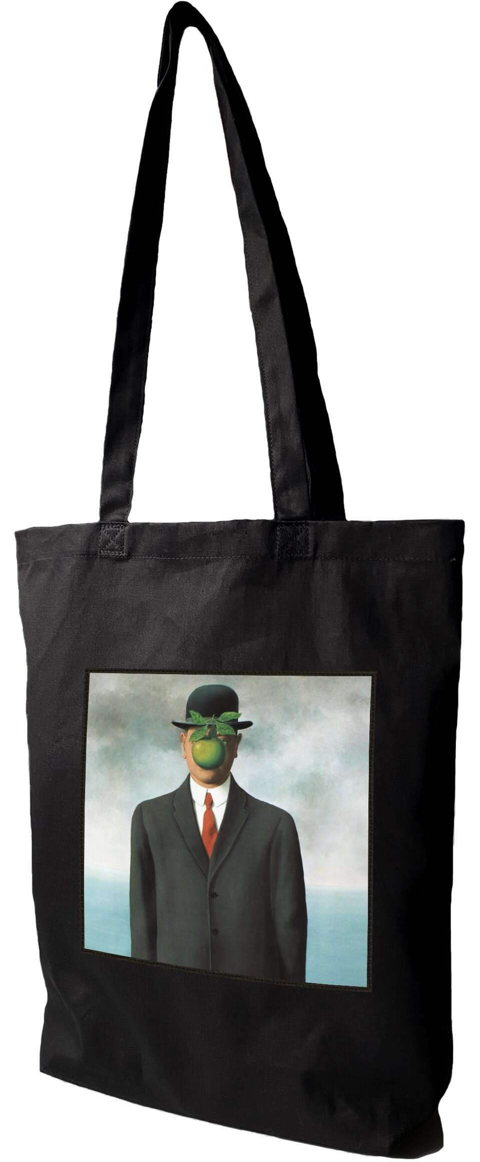 Torba z naszywką Syn człowieczy René Magritte, Czarna