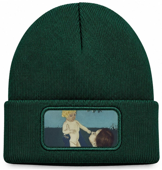 Czapka zimowa Pod kasztanowcem Mary Cassatt – zielona