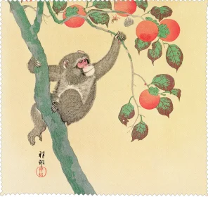 Ściereczka do okularów Małpa na drzewie persymonowym Ohara Koson