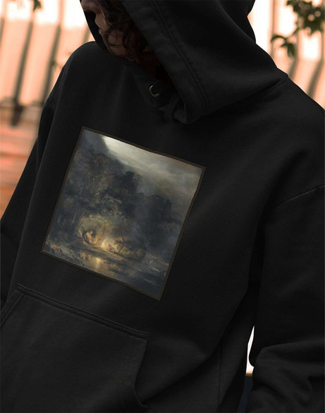 Bluza z naszywką Krajobraz z odpoczynkiem podczas Ucieczki do Egiptu Rembrandt