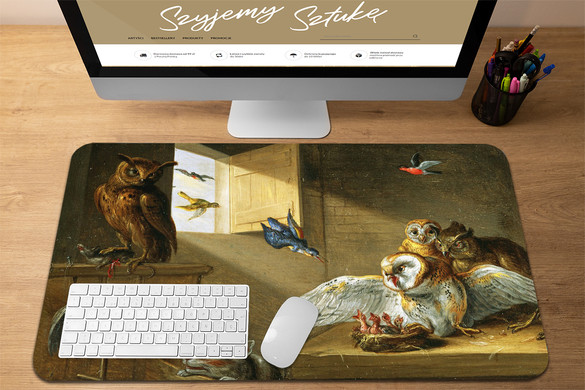 Podkładka Rodzina sów, innych ptaków i kota Jan van Kessel (starszy) 60x40cm