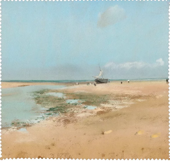 Ściereczka do okularów Plaża podczas odpływu (ujście rzeki) Edgar Degas