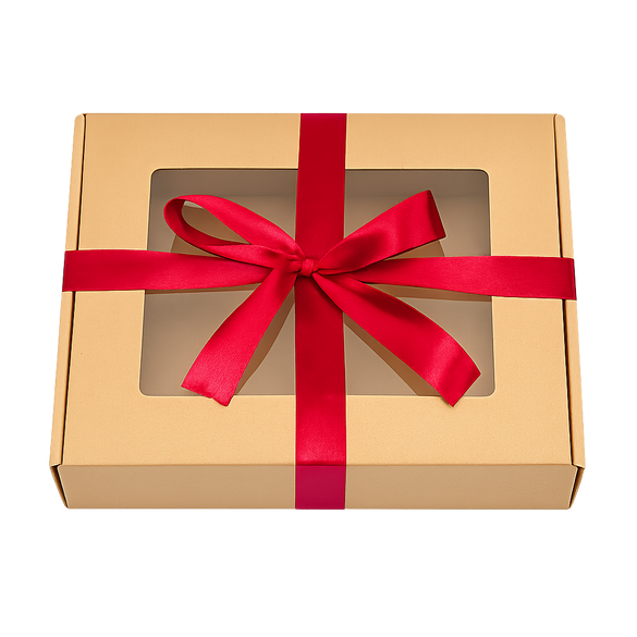 Pudełko prezentowe z okienkiem z kokardką