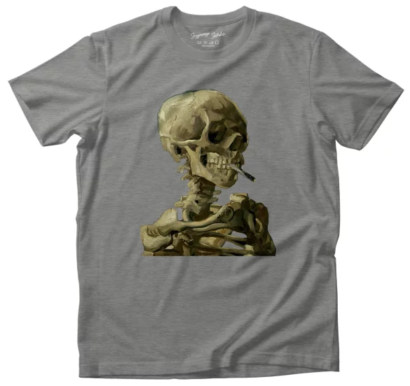 Koszulka Czaszka z palącym się papierosem Vincent Van Gogh