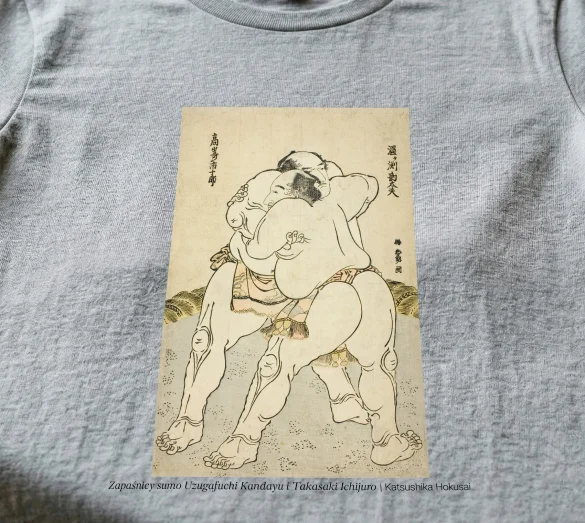 Bluzka damska Zapaśnicy sumo Uzugafuchi Kandayu i Takasaki Ichijuro Katsushika Hokusai