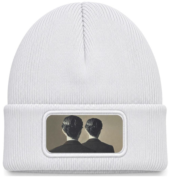 Czapka zimowa Nie reprodukować René Magritte – biała