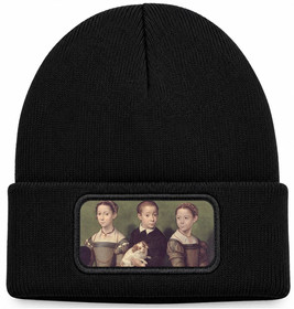 Czapka zimowa Troje dzieci z psem Sofonisba Anguissola – czarna