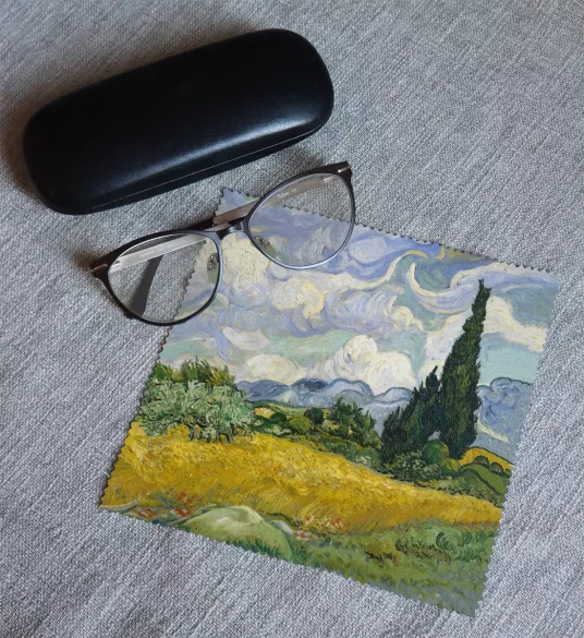 Ściereczka do okularów Pole pszenicy z cyprysami Vincent Van Gogh