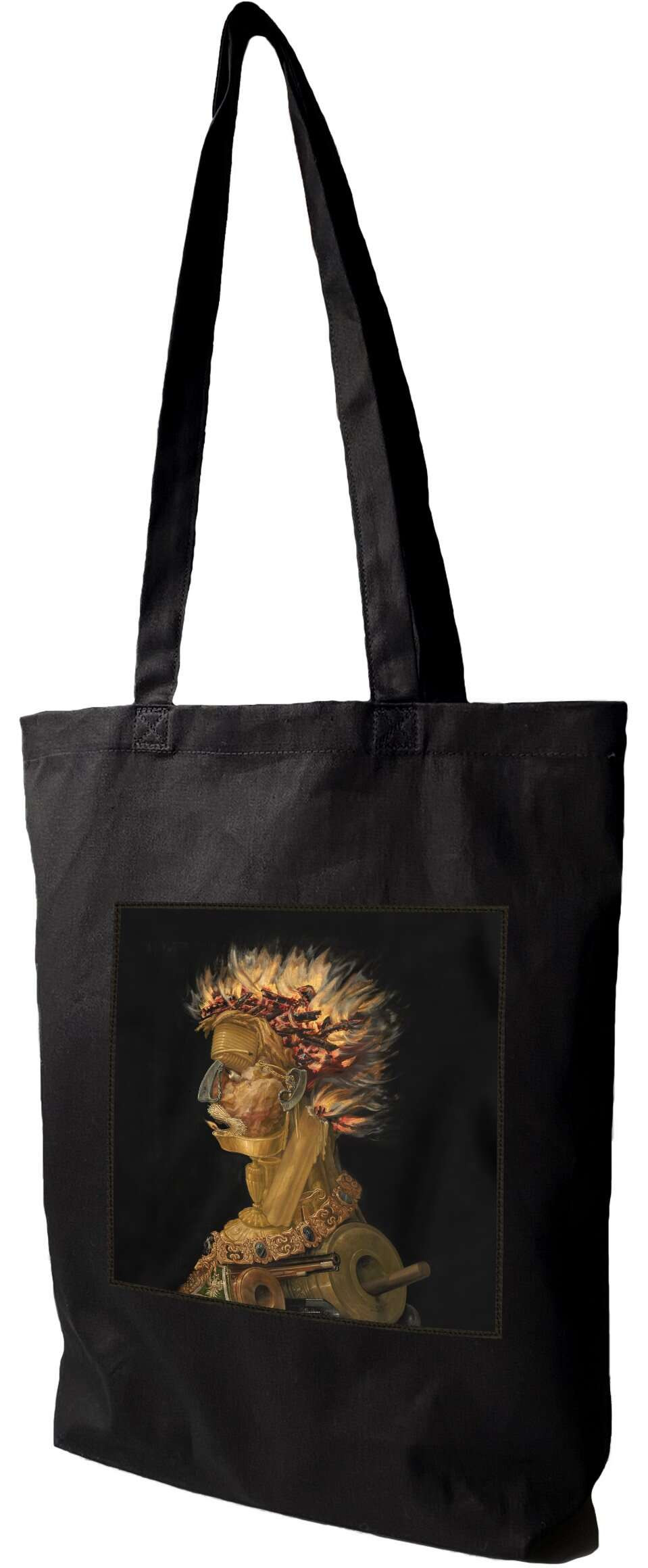 Torba z naszywką Ogień Giuseppe Arcimboldo, Czarna