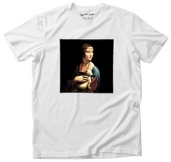 Koszulka z naszywką Dama z gronostajem Leonardo da Vinci