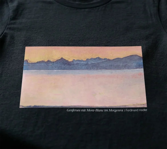 Koszulka z nadrukiem Genfersee mit Mont-Blanc im Morgenrot Ferdinand Hodler