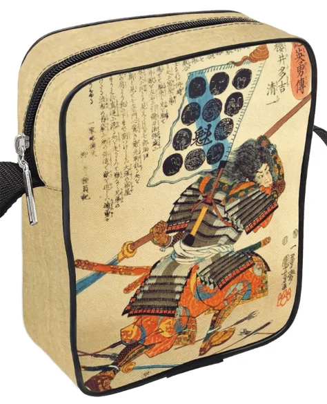 Torba Listonoszka Samuraj Kiyokazu z naginatą Utagawa Kuniyoshi