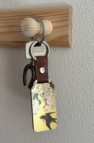 Brelok Hortensja i Jaskółka Katsushika Hokusai