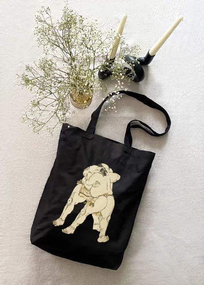 Torba bawełniana Zapaśnicy sumo Uzugafuchi Kandayu i Takasaki Ichijuro Katsushika Hokusai
