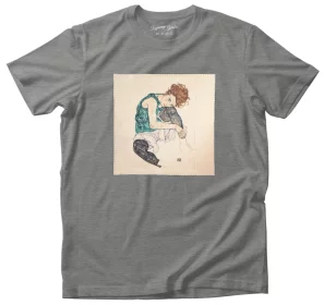 Koszulka z naszywką Siedząca kobieta z podniesionym kolanem Egon Schiele