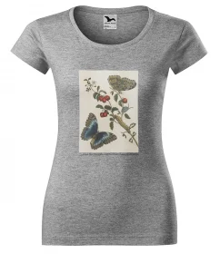Bluzka damska Great Blue Butterflies and Red Fruits Maria Sibylla Merian