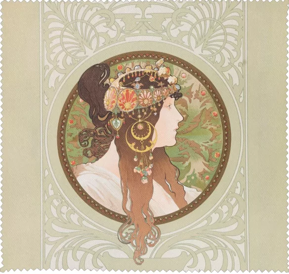 Ściereczka do okularów Bizantyjskie głowy: brunetka Alfons Mucha