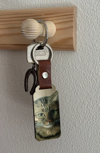 Brelok Studium głowy kota tabby Louis Wain