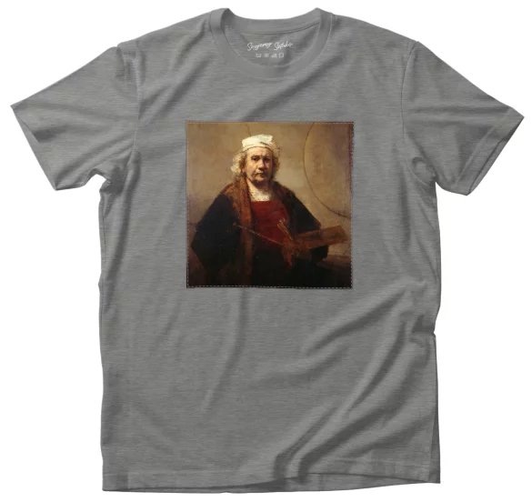 Koszulka z naszywką Autoportret z dwoma kołami Rembrandt