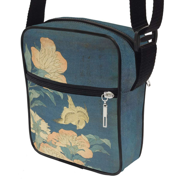 Torba Listonoszka Kanarek i piwonia Katsushika Hokusai