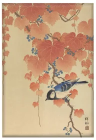 Magnes Sikora bogatka na gałęzi paulowni Ohara Koson