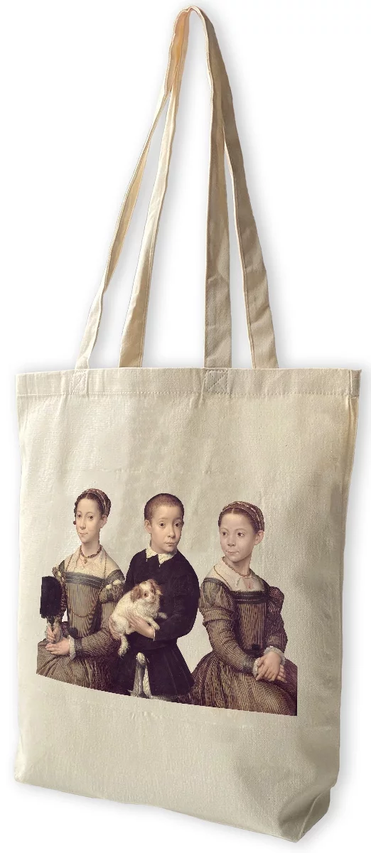 Torba bawełniana Troje dzieci z psem Sofonisba Anguissola, Biała