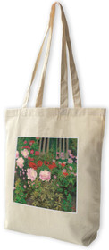 Torba z naszywką Kwitnące kwiaty na ogrodzeniu ogrodu Koloman Moser