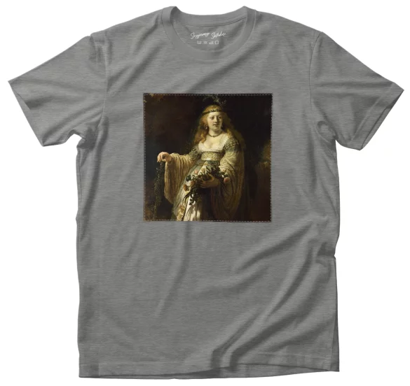 Koszulka z naszywką Dama w nocy Rembrandt