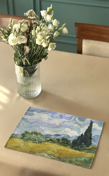 Podkładka na stół Pole pszenicy z cyprysami Vincent Van Gogh
