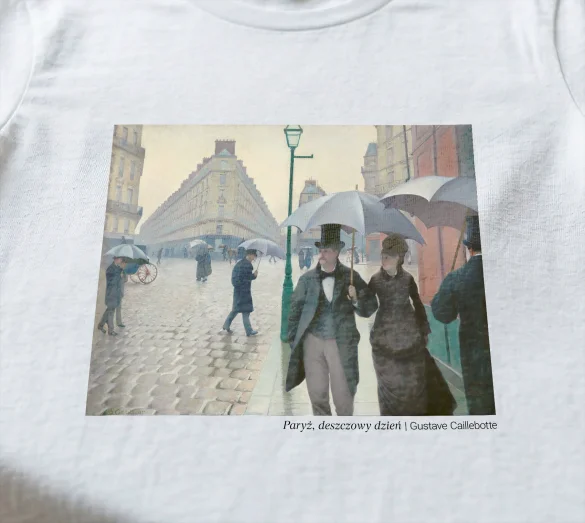 Koszulka z nadrukiem Paryż. Deszczowy dzień Gustave Caillebotte