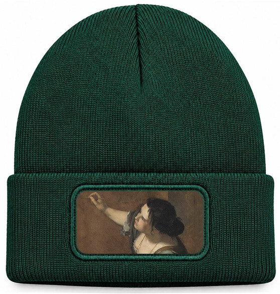Czapka zimowa Autoportret jako alegoria malarstwa Artemisia Gentileschi – zielona