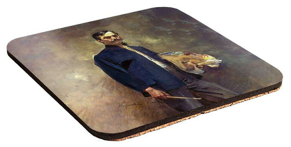 Podkładka pod kubek Portret własny z paletą Wojciech Kossak