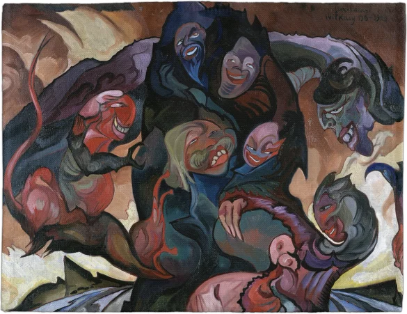 Podkładka na stół Kompozycja fantastyczna, Wizja z maskami Witkacy