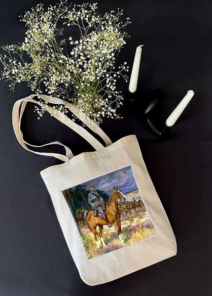 Torba z naszywką Józef Piłsudski na Kasztance Wojciech Kossak