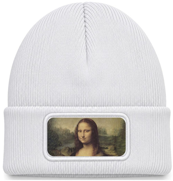 Czapka zimowa Mona Lisa Leonardo da Vinci – biała