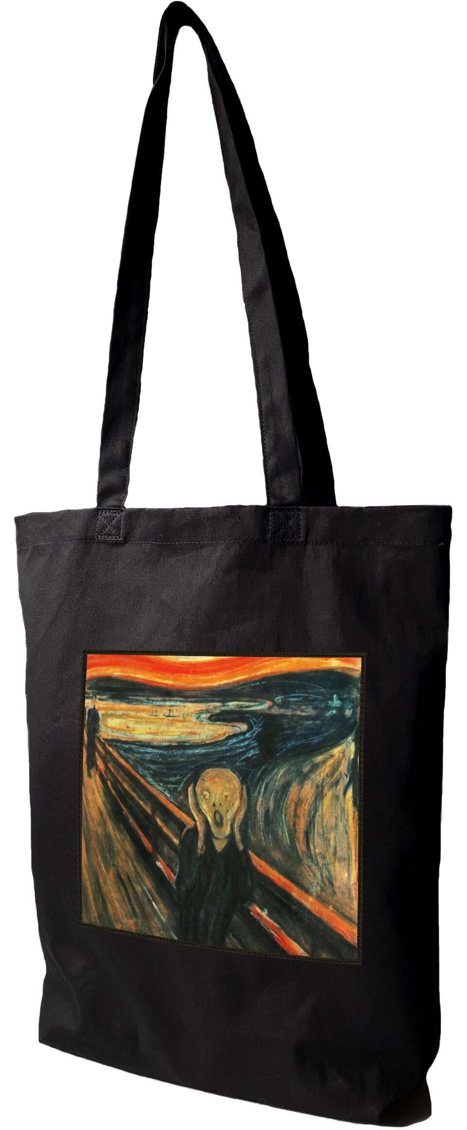 Torba z naszywką Krzyk Edvard Munch, Czarna