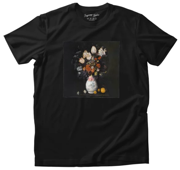 Koszulka z naszywką Kwiaty w wazonie Judith Leyster