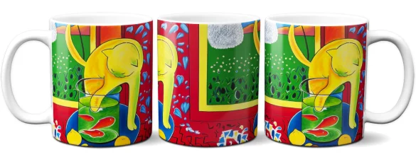 Kubek Kot ze złotą rybką Henri Matisse