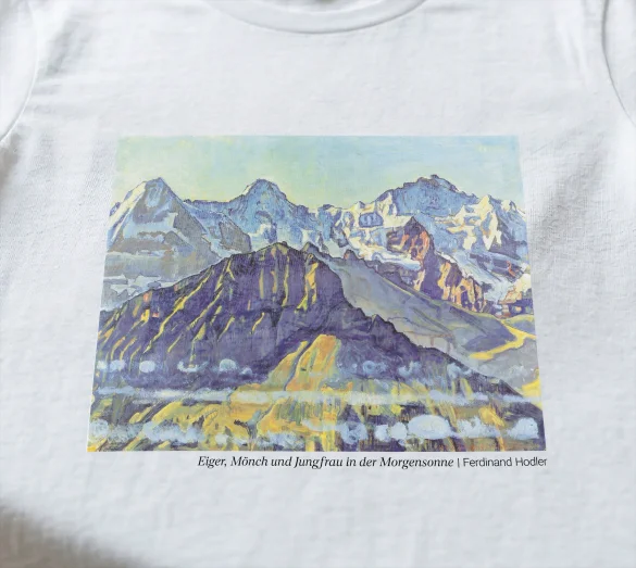 Koszulka z nadrukiem Eiger, Mönch und Jungfrau in der Morgensonne Ferdinand Hodler