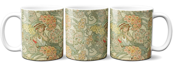 Kubek Byzantine – projekt tkaniny Alfons Mucha
